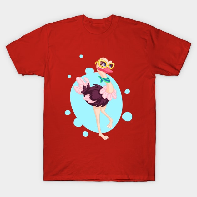 Cute Ostrich T-Shirt by Mako Design 